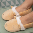 Chaussons slippers Femme 3D microvelours Beige