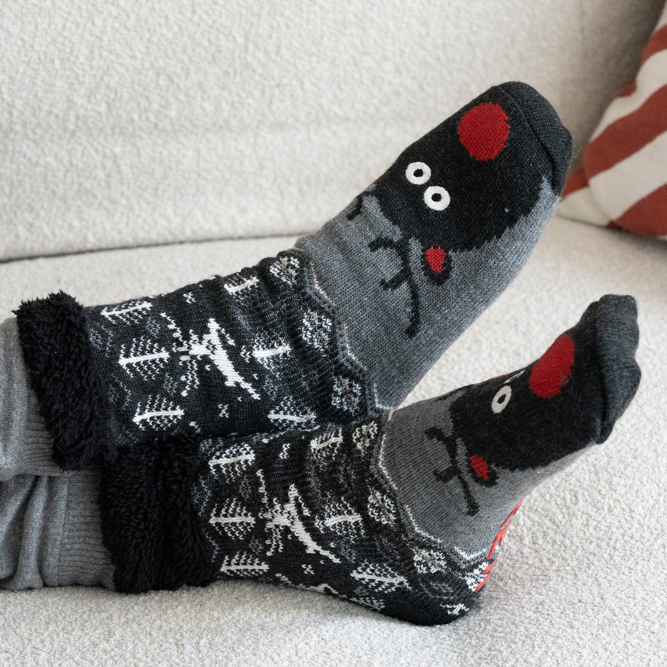 Chaussettes fourrées Homme Gris Noël