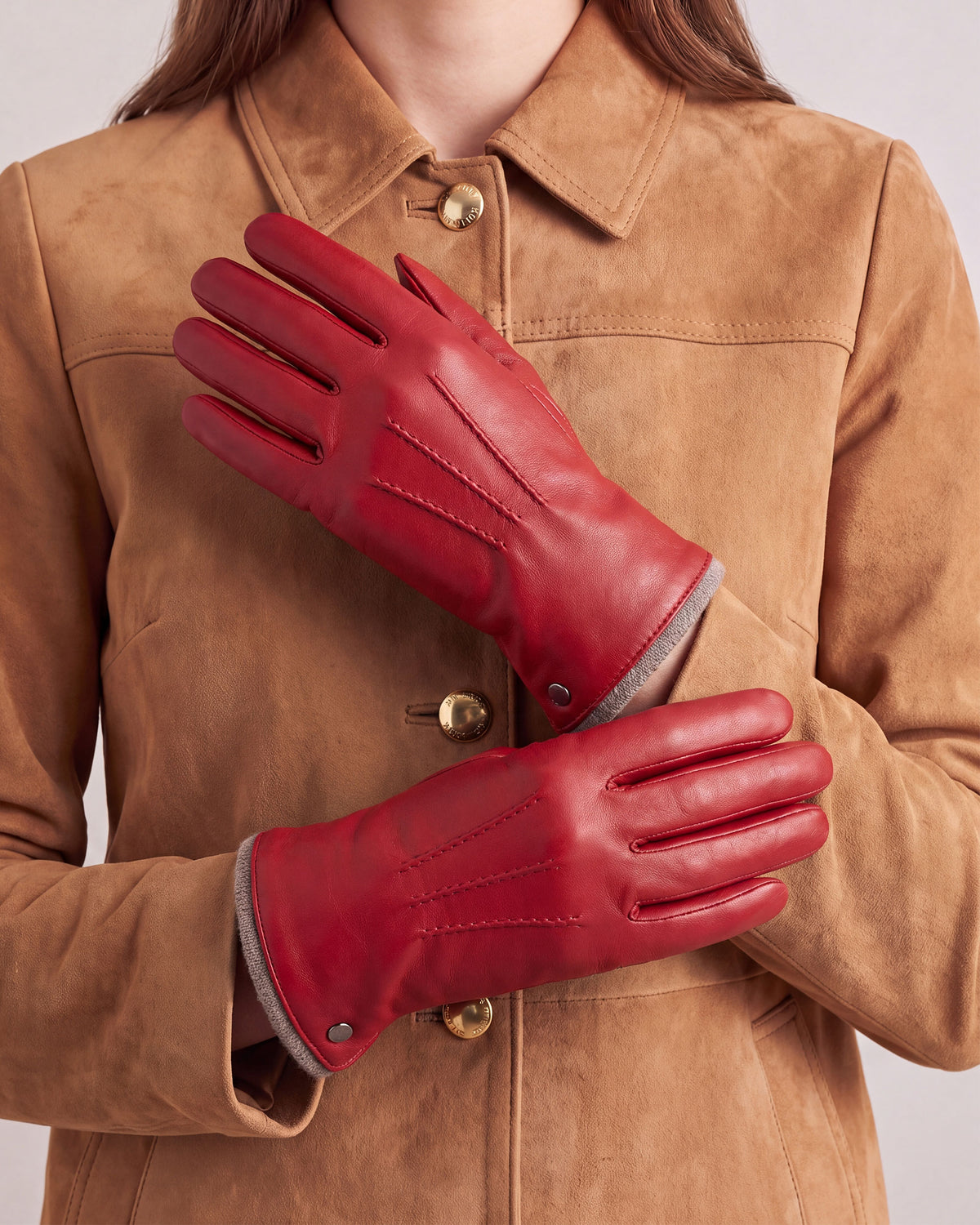 Gants Femme cuir chaud Coquelicot