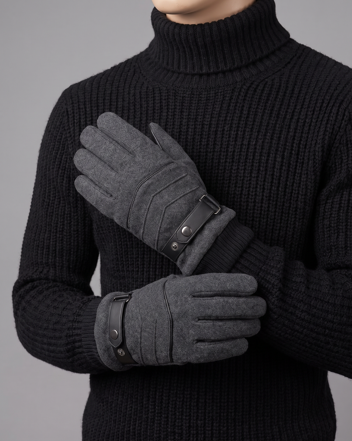 Guantes táctiles Hombre Grises