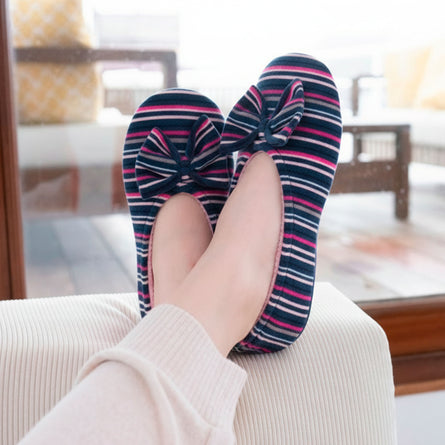 Zapatillas de casa bailarinas Mujer Rayas Azules - Isotoner