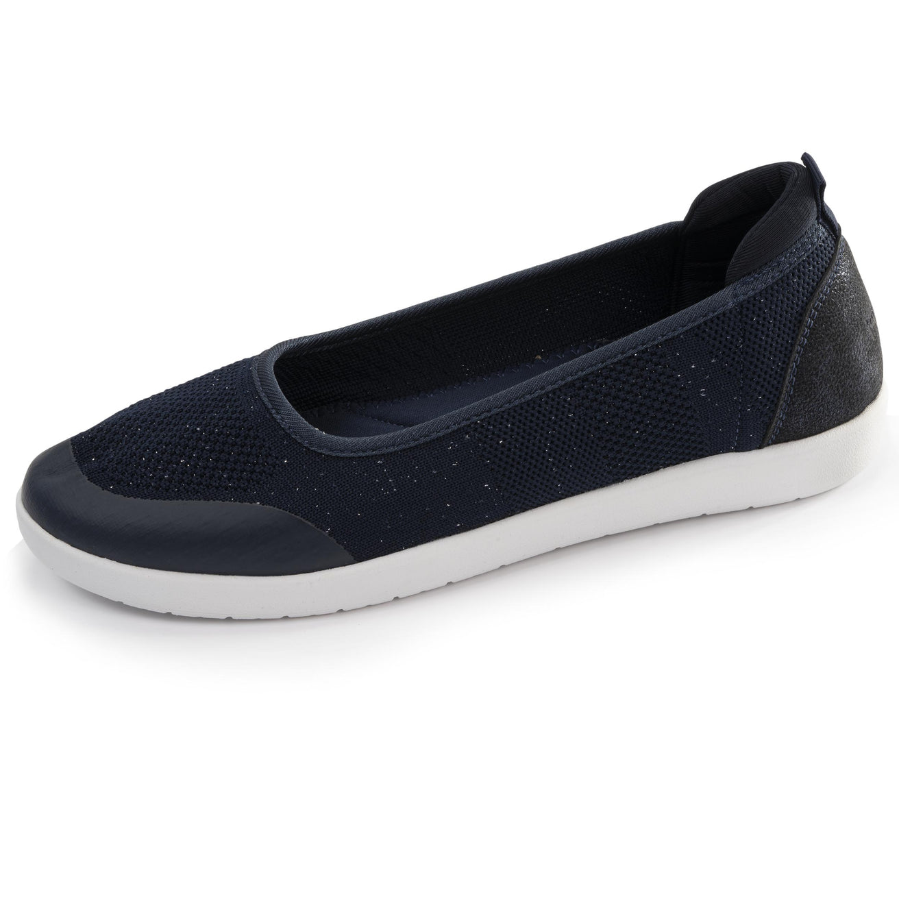 Ballerines Femme slip-on Marine lurex