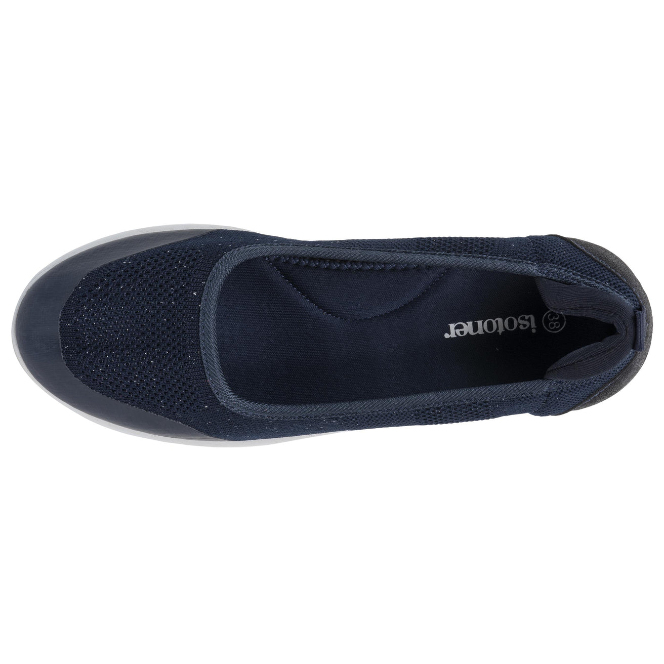 Ballerines Femme slip-on Marine lurex