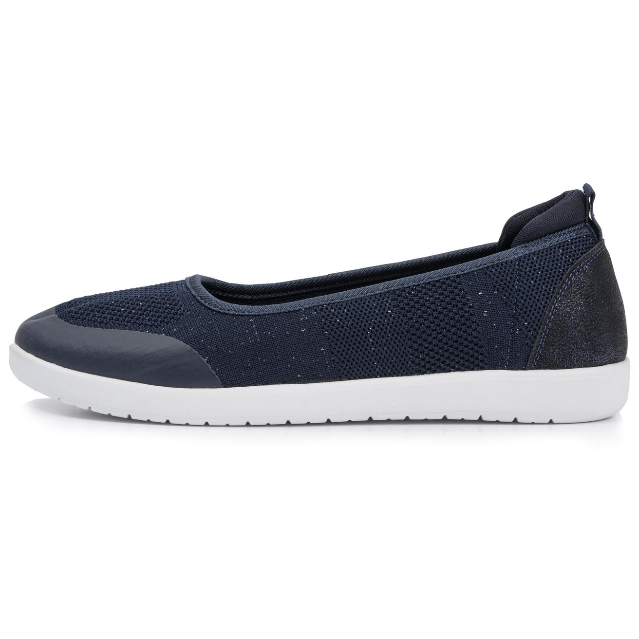 Ballerines Femme slip-on Marine lurex