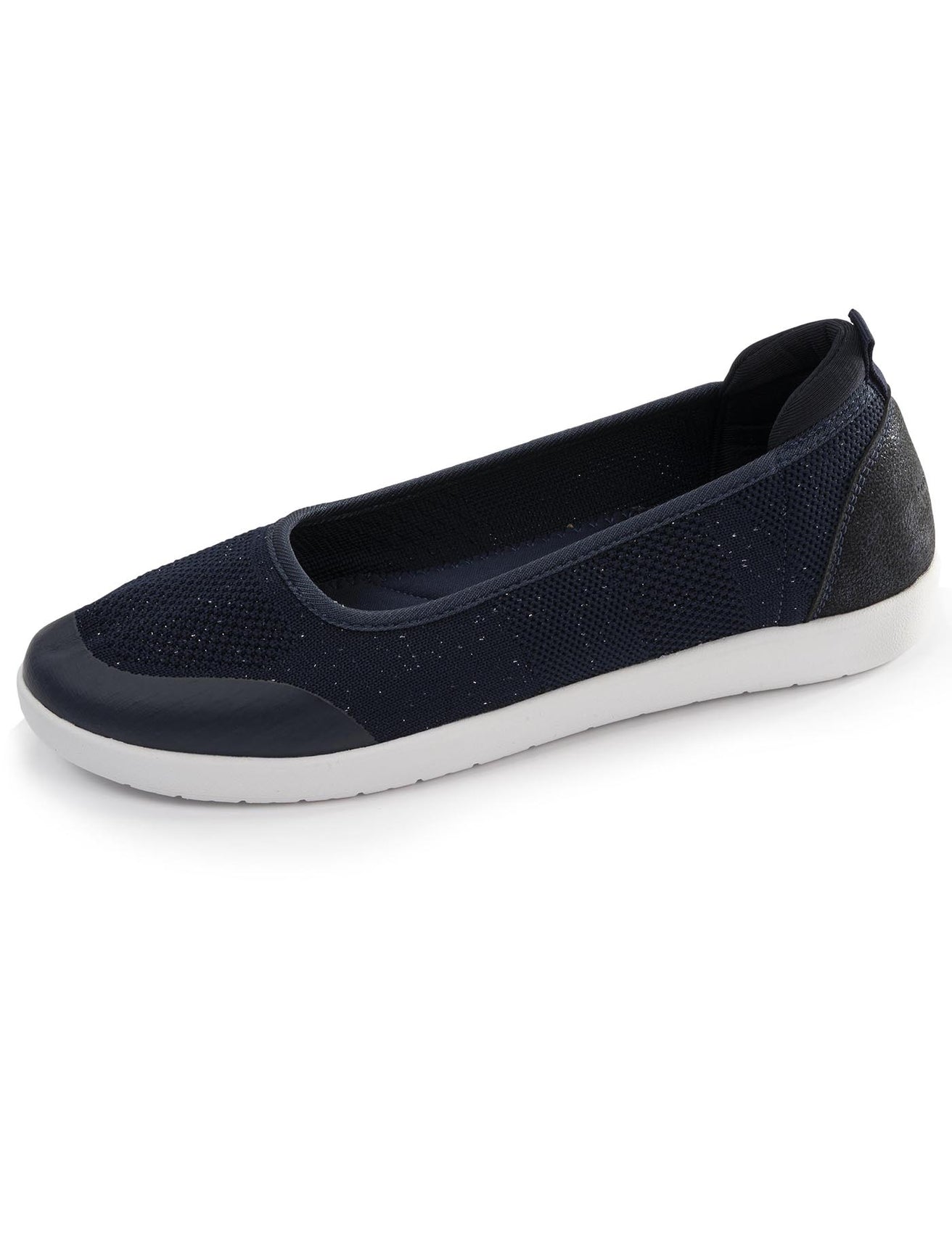 Ballerines Femme slip-on Marine lurex