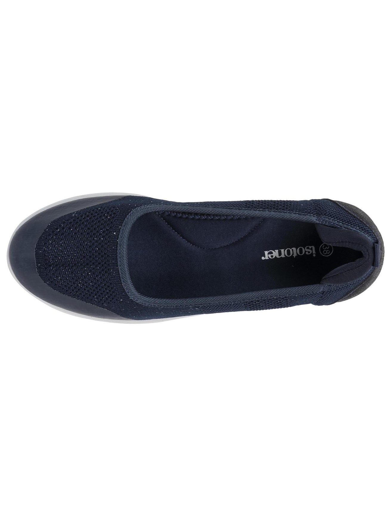 Ballerines Femme slip-on Marine lurex