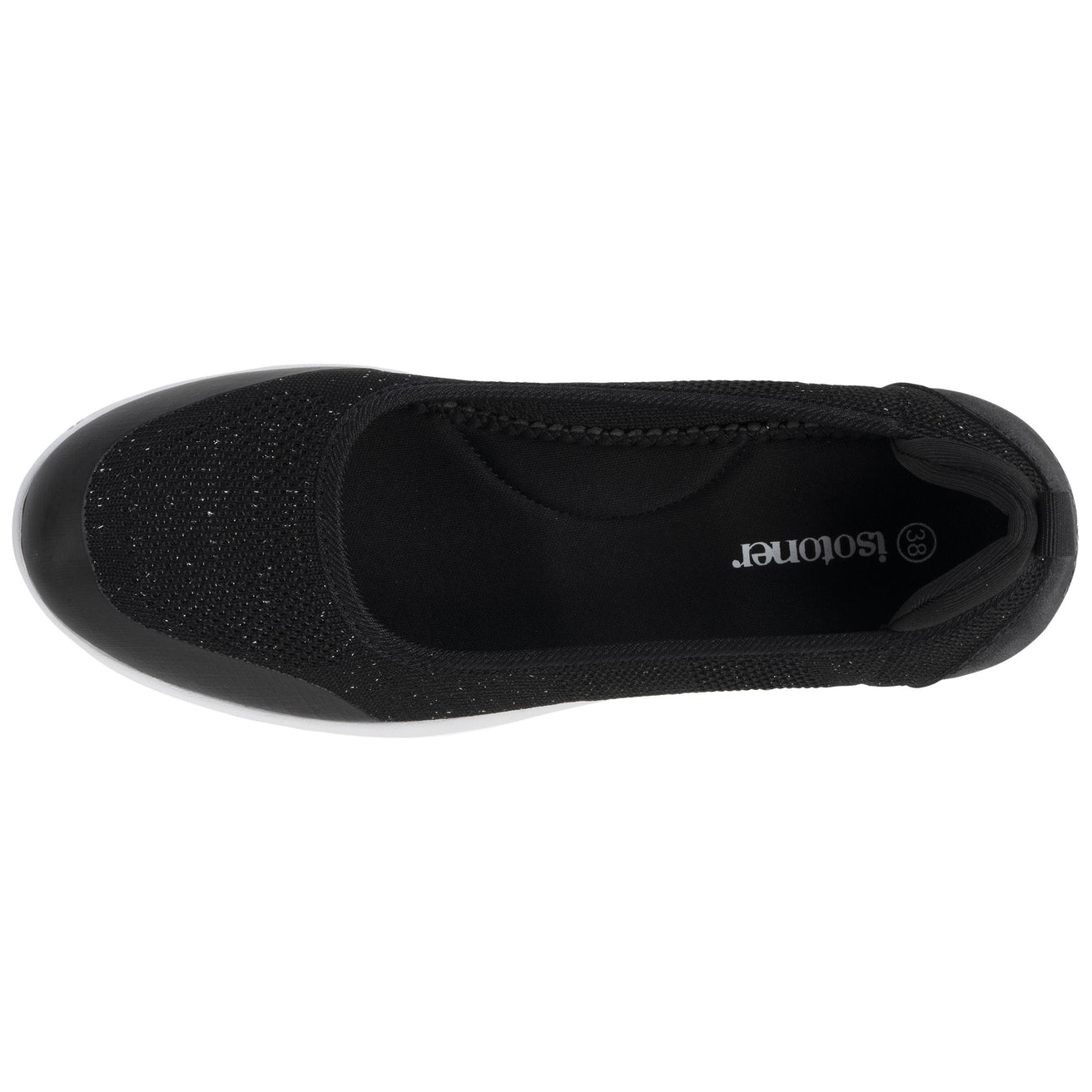 Ballerine Femme slip-on Noir lurex