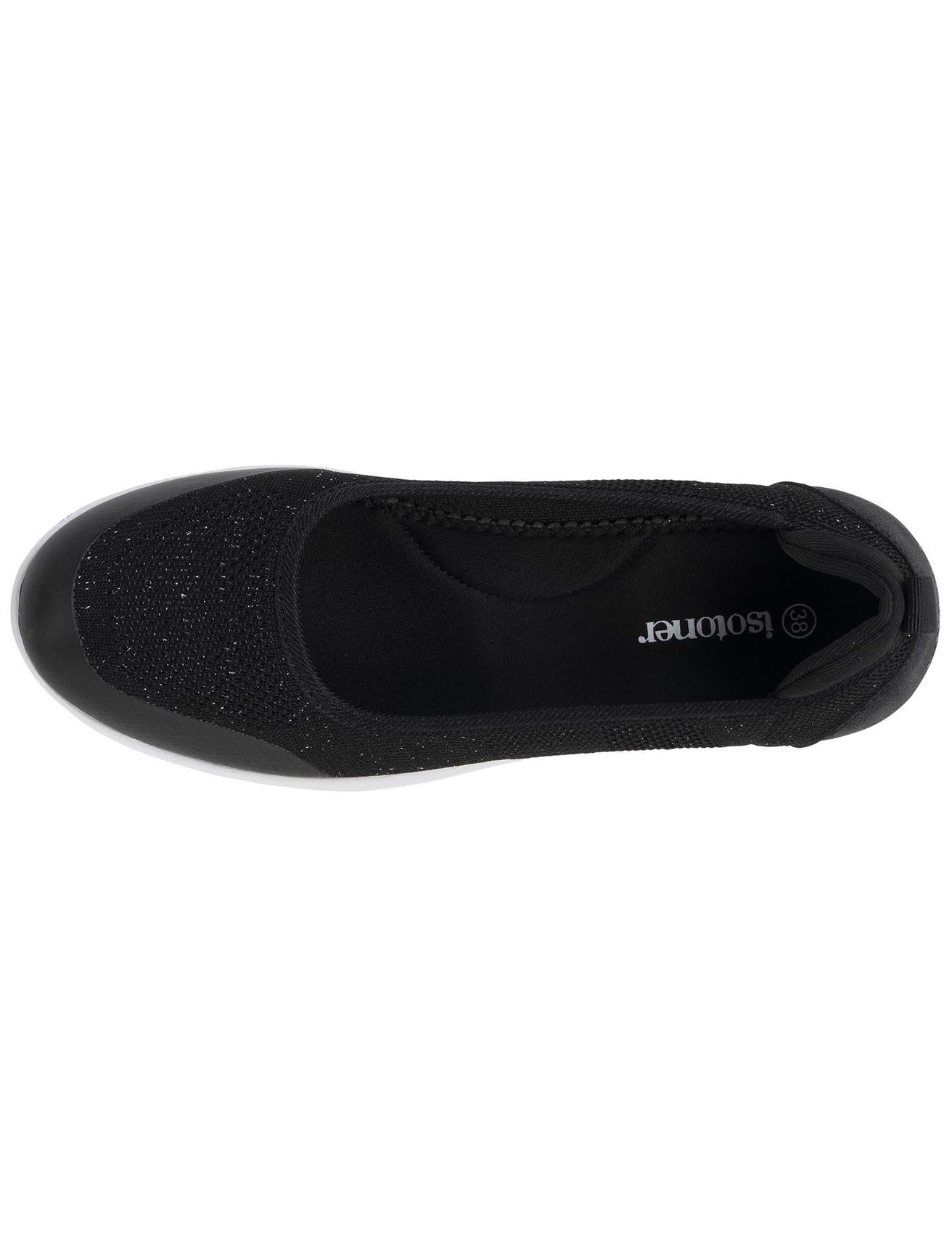 Ballerine Femme slip-on Noir lurex