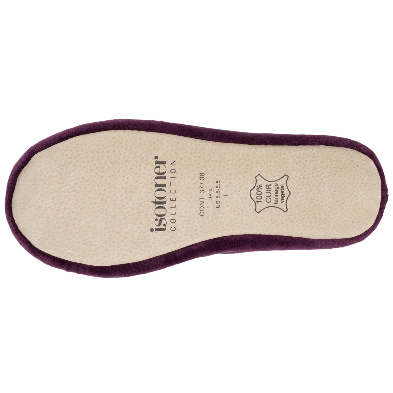 Chaussons ballerines Femme Nœud Aubergine