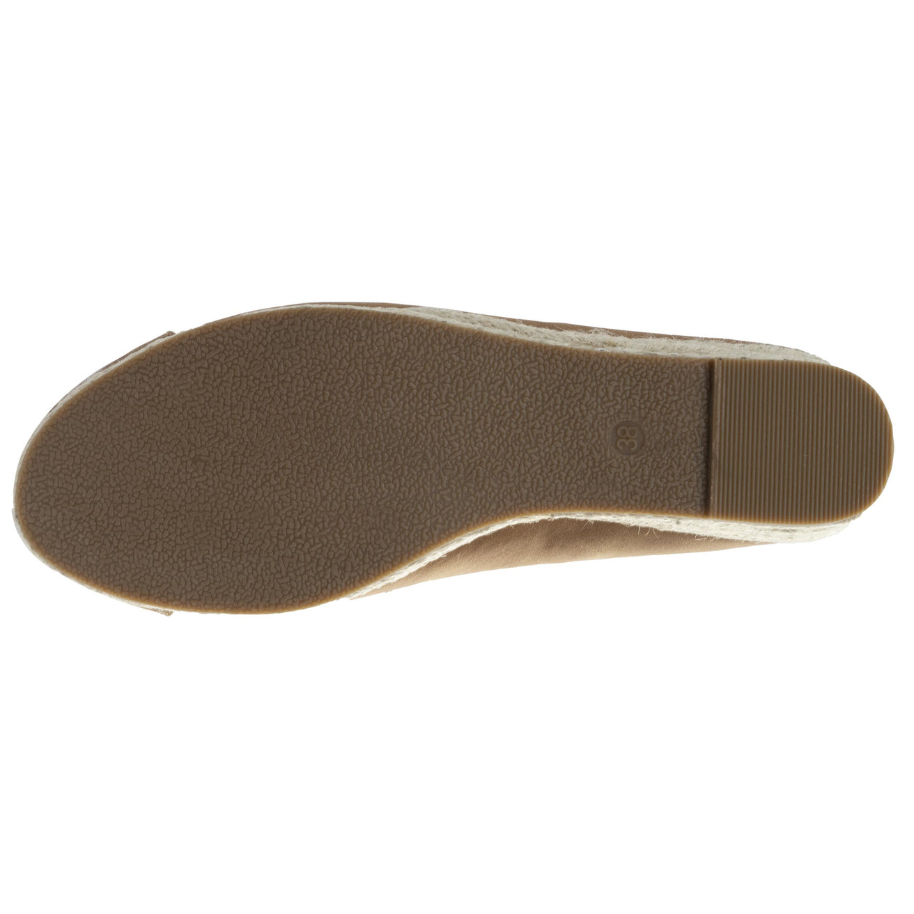 Ballerines Femme corde talon compensé Camel