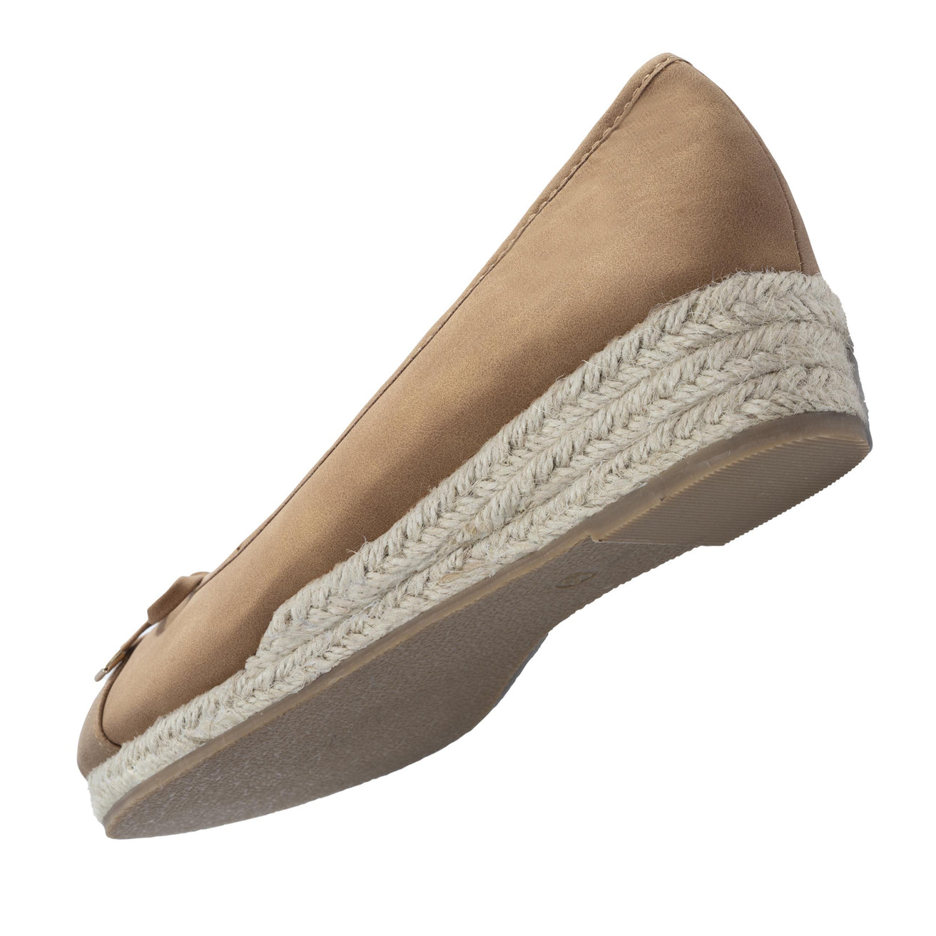 Ballerines Femme corde talon compensé Camel