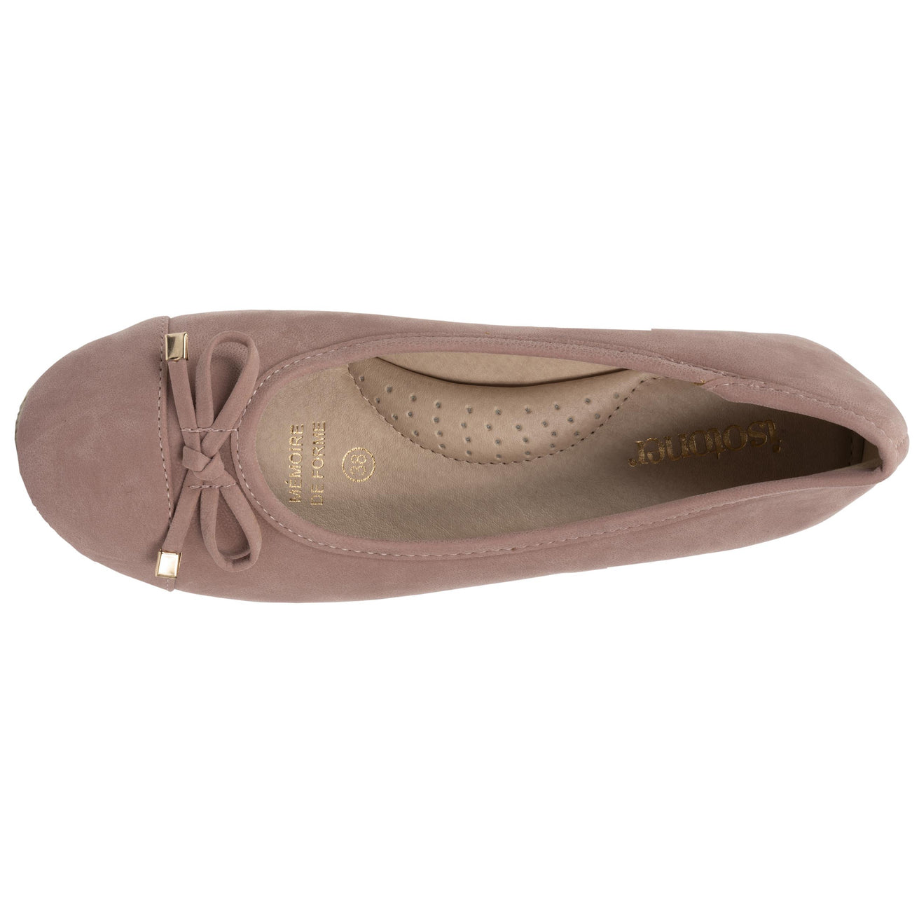 Ballerines Femme corde talon compensé Rose poudré