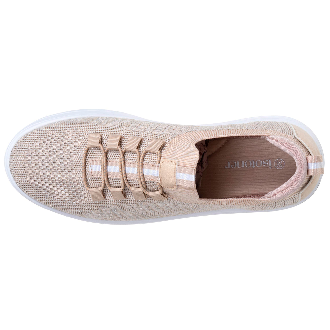 Baskets Femme slip-on talon plateforme Beige