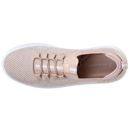Baskets Femme slip-on talon plateforme Beige - Isotoner