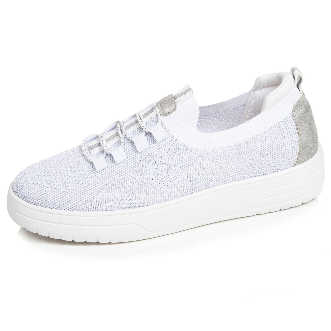 Baskets Femme slip-on talon plateforme Blanc