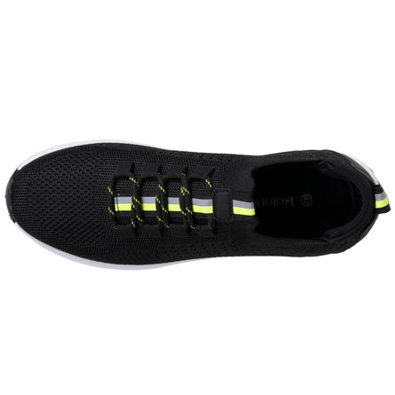 Basket Confort Homme slip-on lacets Noir/jaune - Isotoner