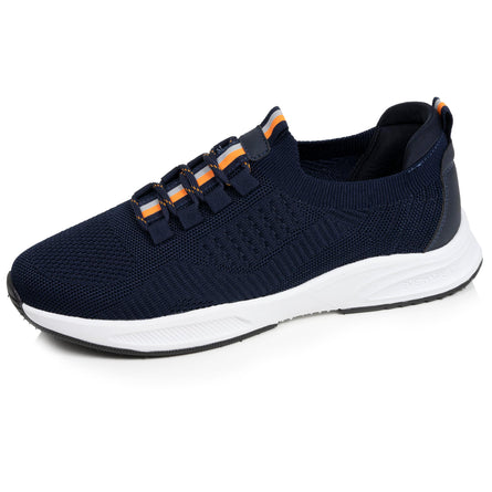 Basket Confort Homme slip-on lacets Marine/Orange - Isotoner