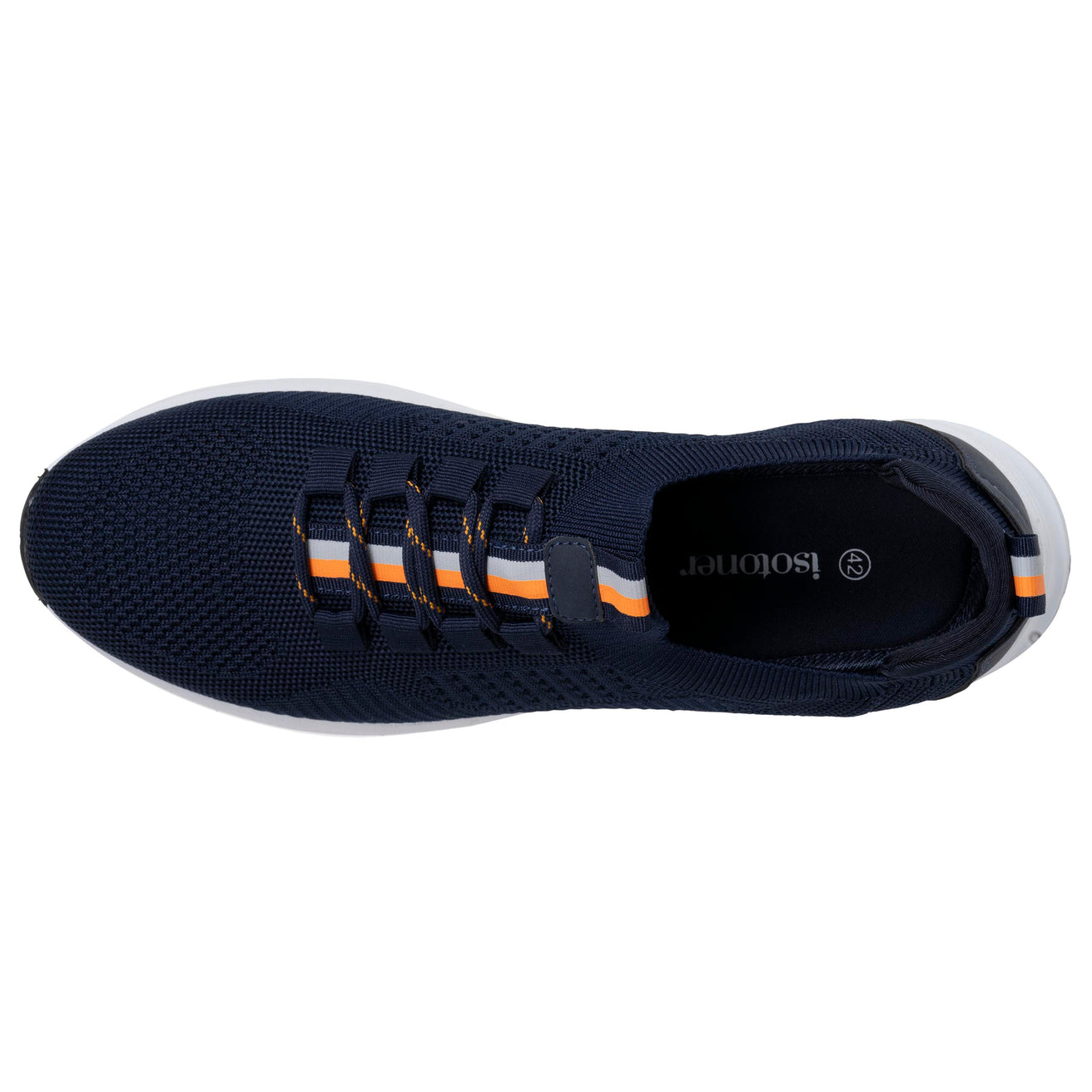 Basket Confort Homme slip-on lacets Marine/Orange