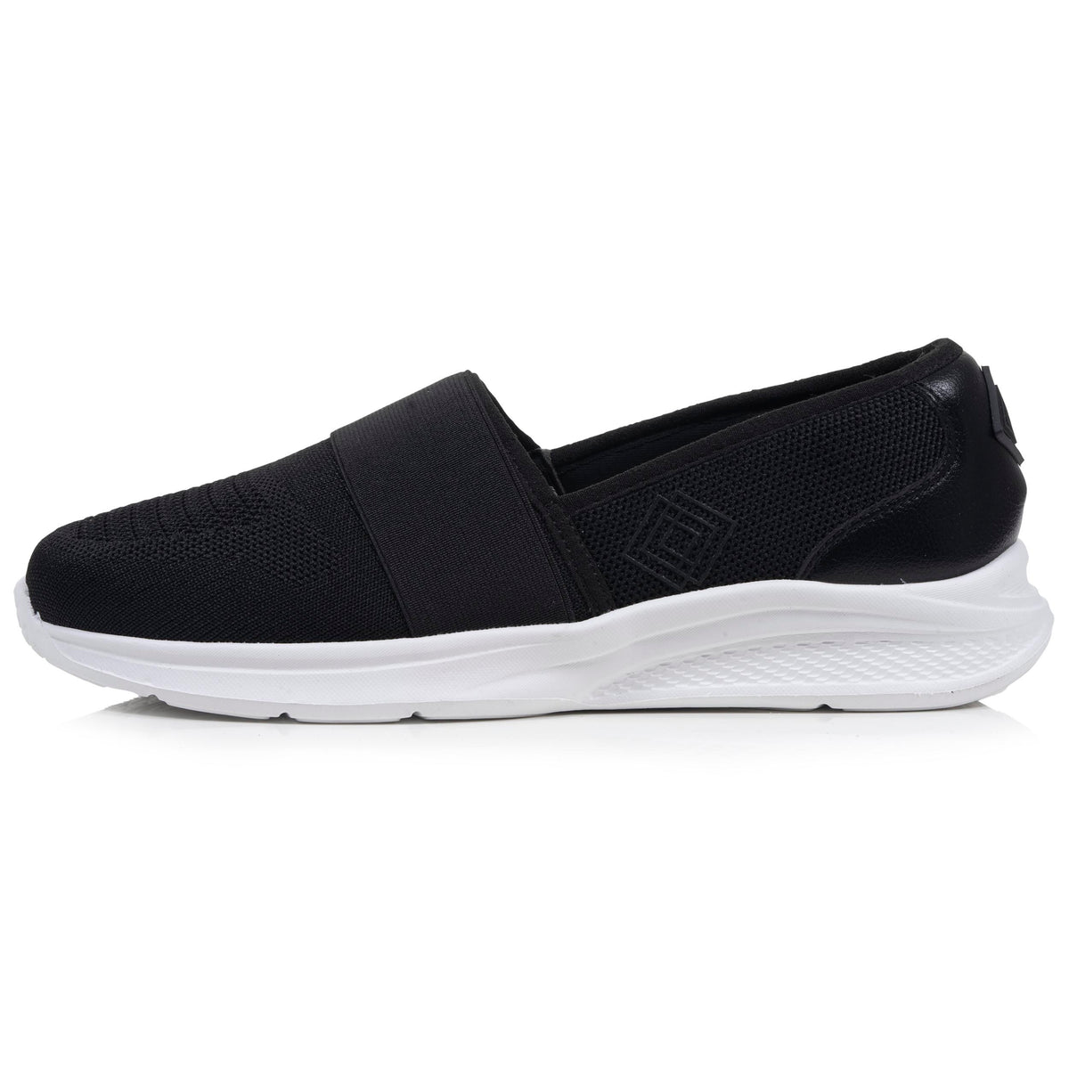 Baskets slippers Femme élastique Noir