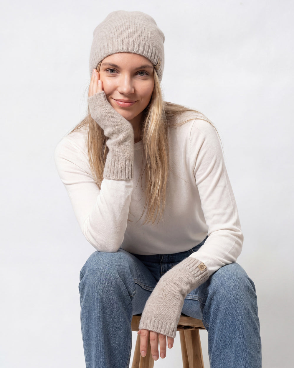 Bonnet Femme effet Cachemire Beige - Isotoner