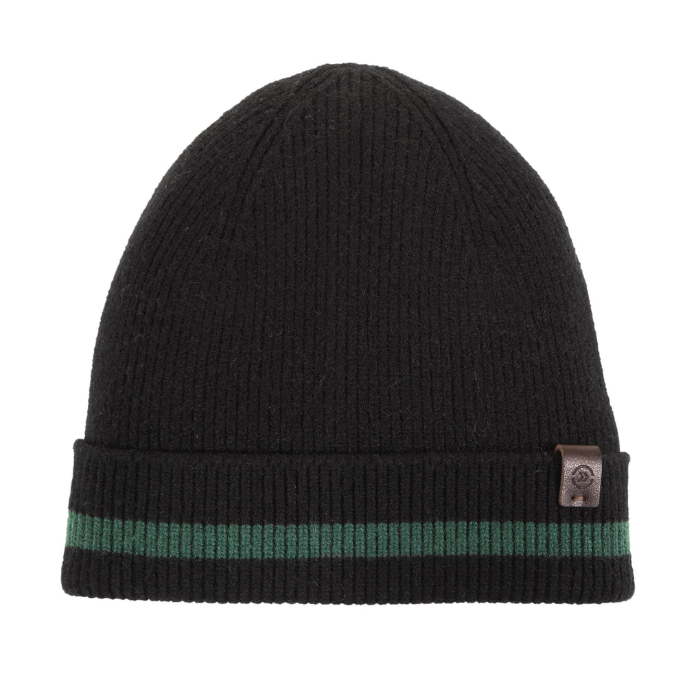 Gorro Hombre Soft Touch Negro ribete verde - Isotoner