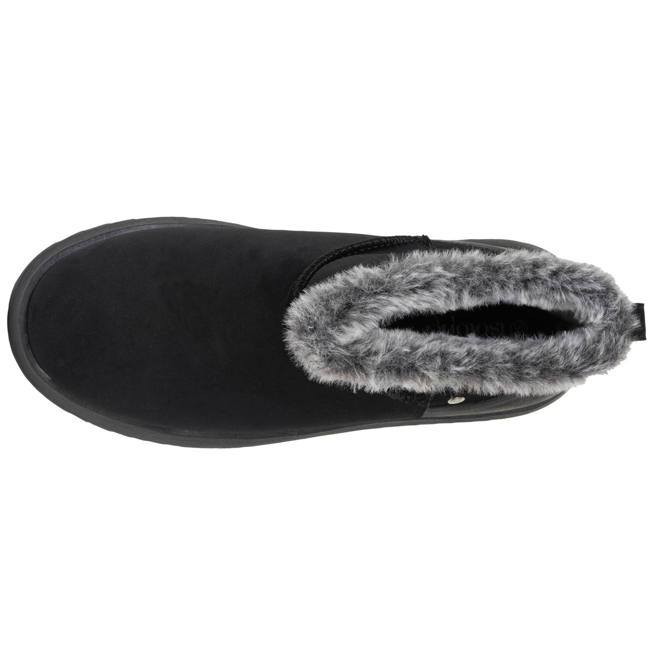 Bottines basses Femme bord imitation fourrure Noir