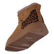 Bottines basses Femme imitation fourrure Camel Léopard