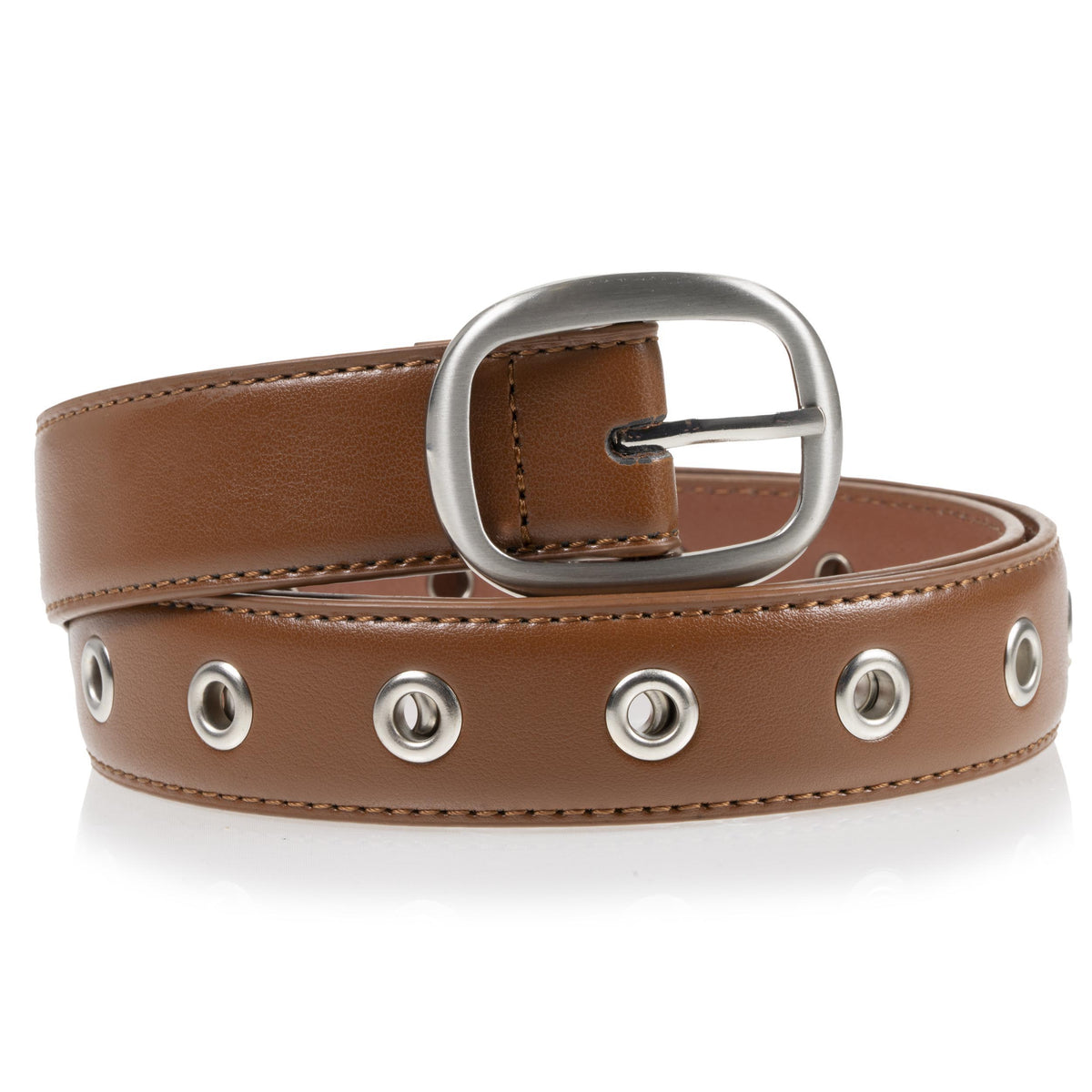 Ceinture Femme Cuir Camel Œillets