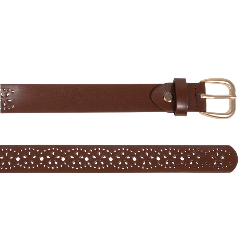 Ceinture Femme Cuir Marron Ajouré - Isotoner