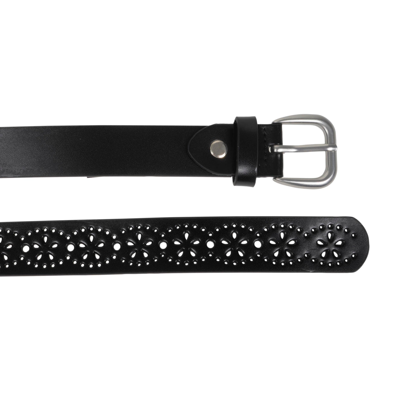 Ceinture Femme Cuir Noir Ajouré