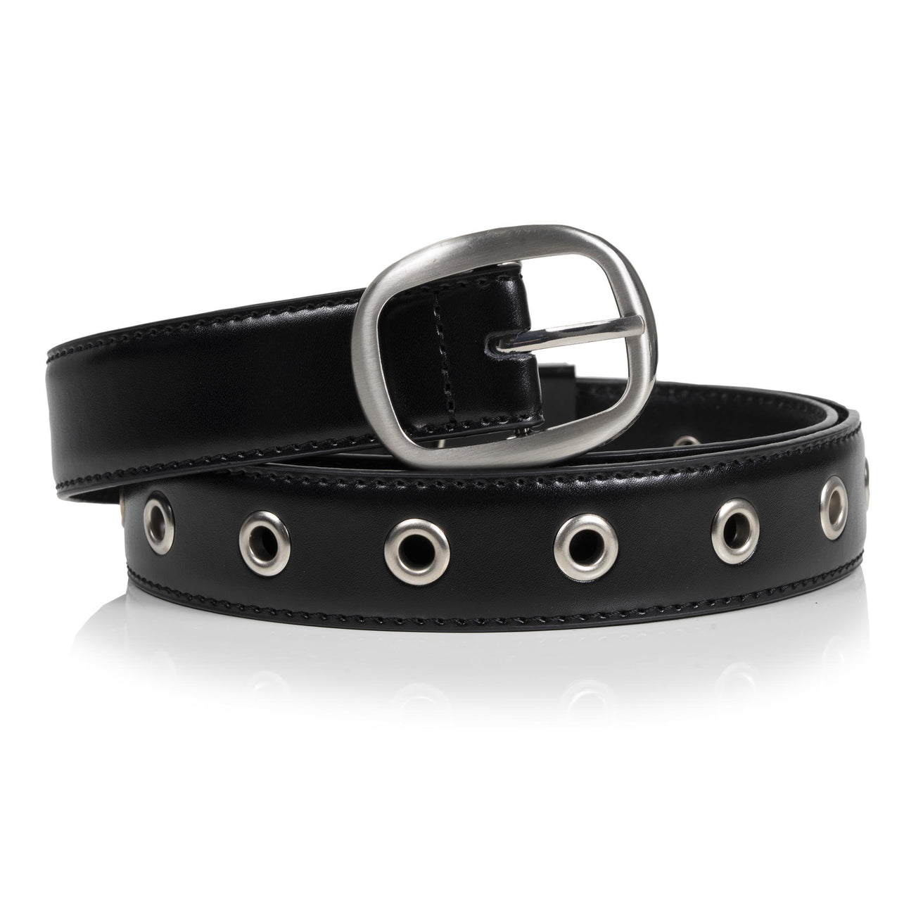 Ceinture Femme Cuir Noir Œillets