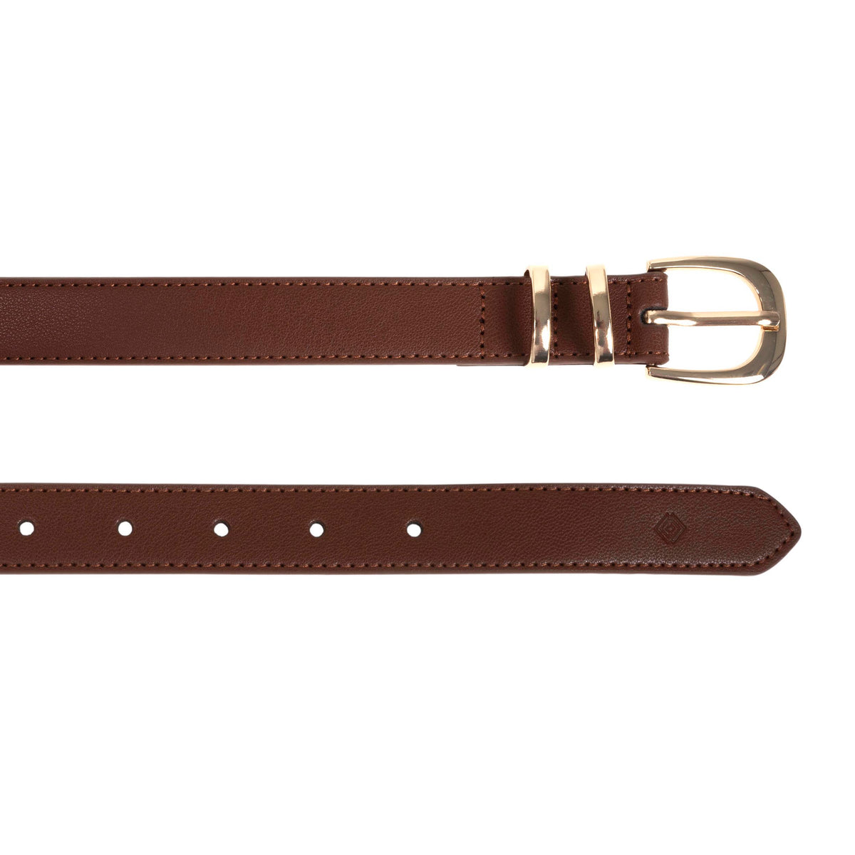 Ceinture Femme Marron Cuir boucle Dorée