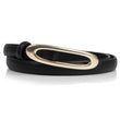 Ceinture Femme Noir Plaque Arrondie