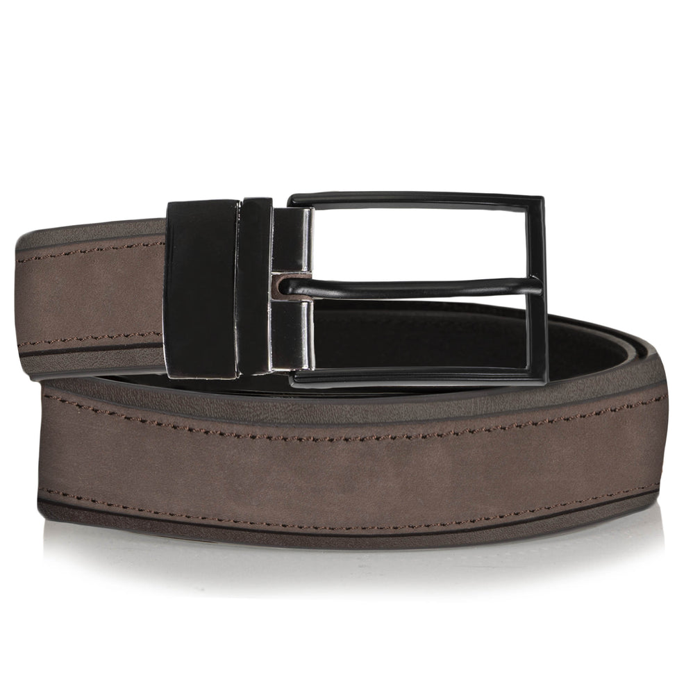 Cinturón Hombre bicolor Negro/Marrón Cuero - Isotoner
