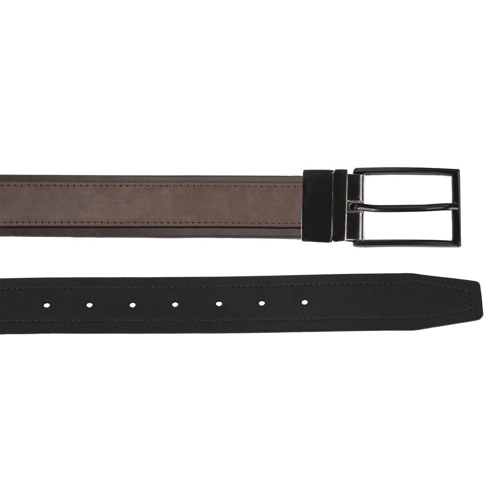 Cinturón Hombre bicolor Negro/Marrón Cuero - Isotoner