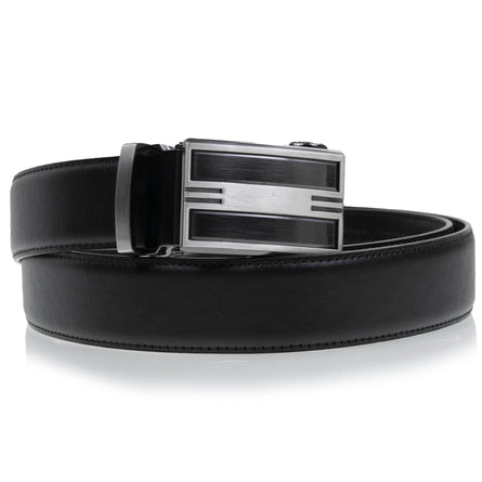 Ceinture Homme Noir ajustable boucle bicolore - Isotoner