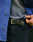 Ceinture Homme tissu tressé Kaki