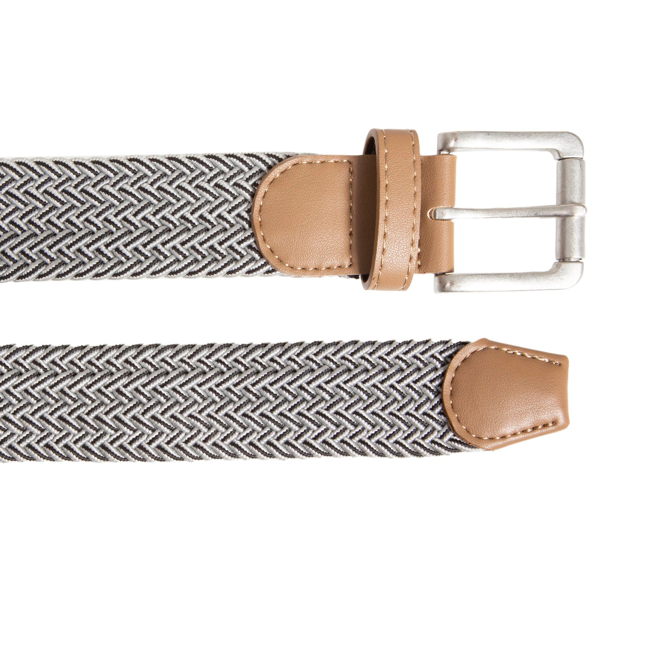 Ceinture Homme tréssée bicolore Gris Chiné