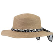 Chapeau Femme Canotier Foulard kaki cœur