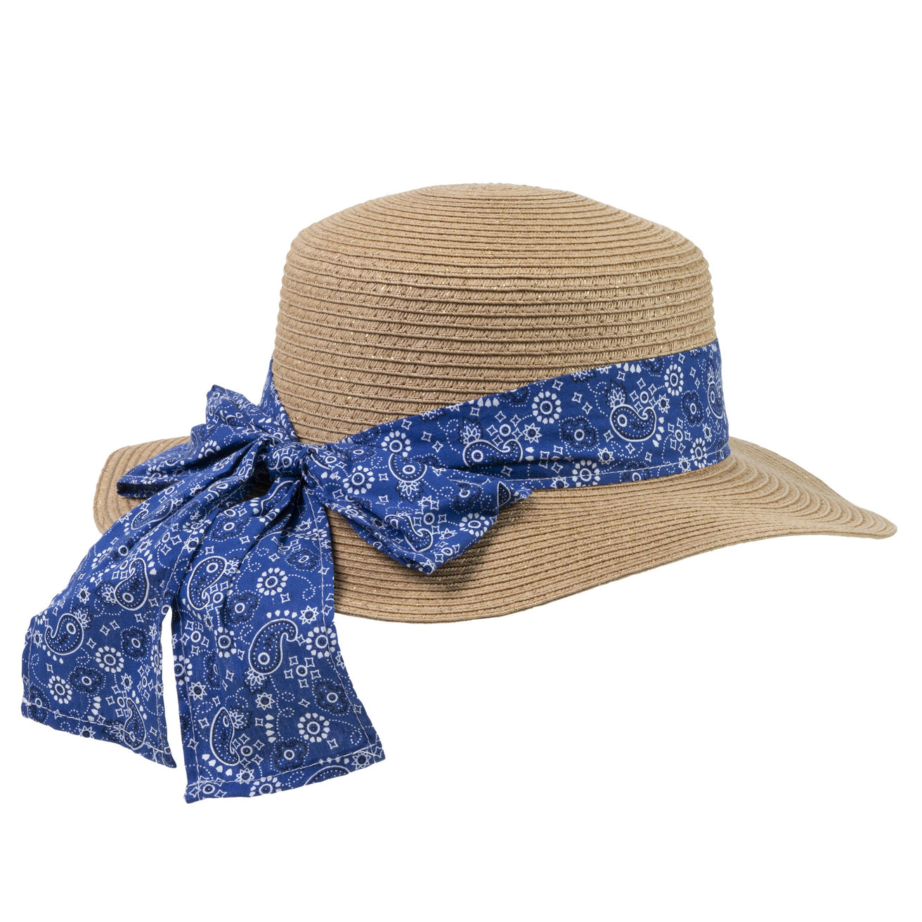 Chapeau Femme Canotier bandana Bleu