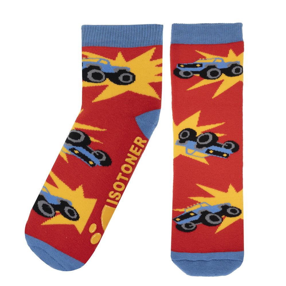 Chaussettes antidérapantes Enfant Rouge 5/8 ans - Isotoner