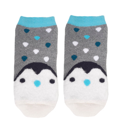 Chaussettes basses antidérapantes Enfant Pingouin Gris chiné 1/4 ans - Isotoner