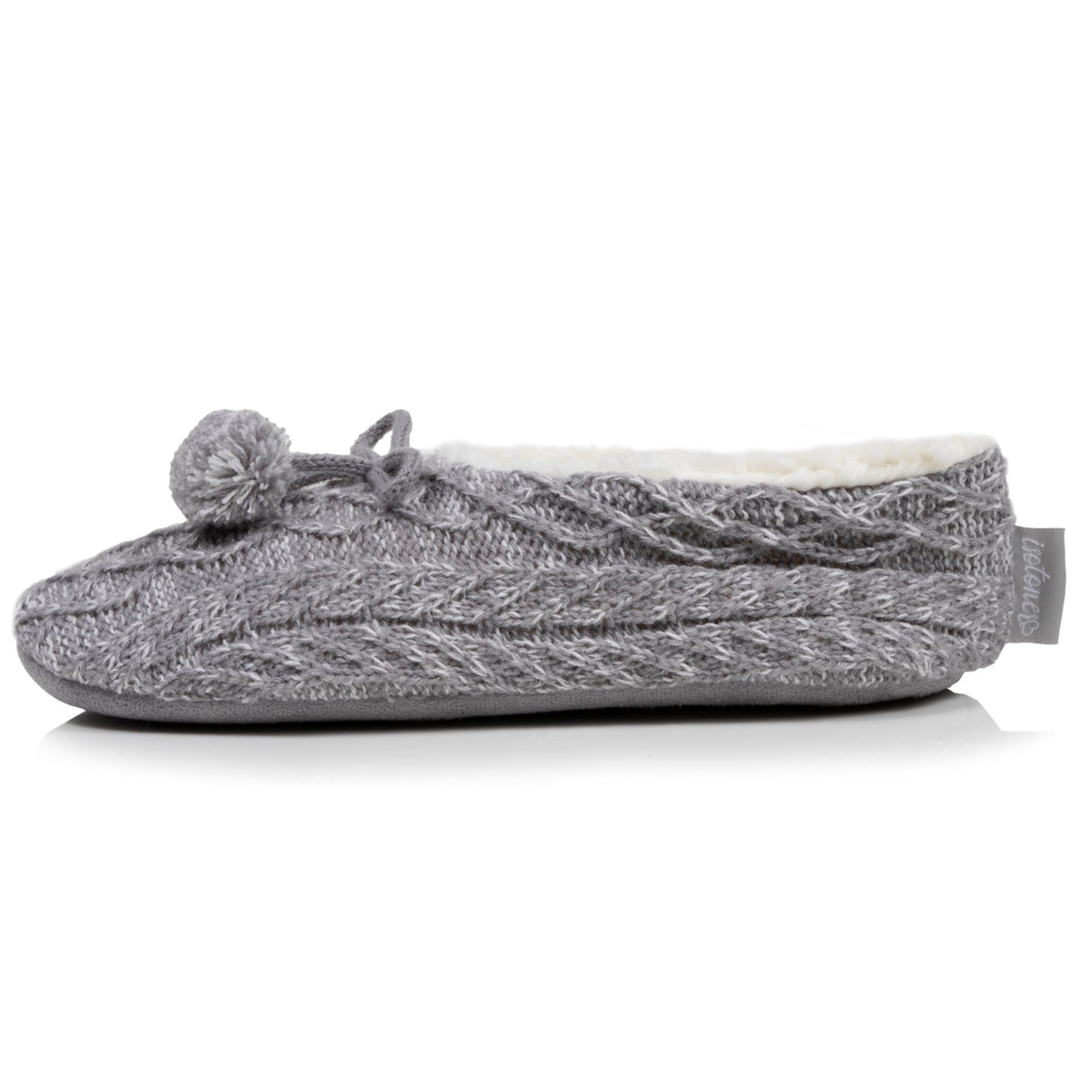 Calcetines-pantuflas forrados Mujer Malla Gris jaspeado
