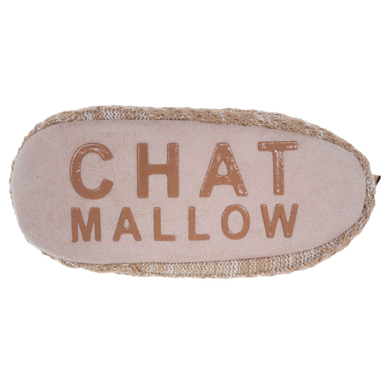 Chaussettes-chaussons Femme maille chat Beige