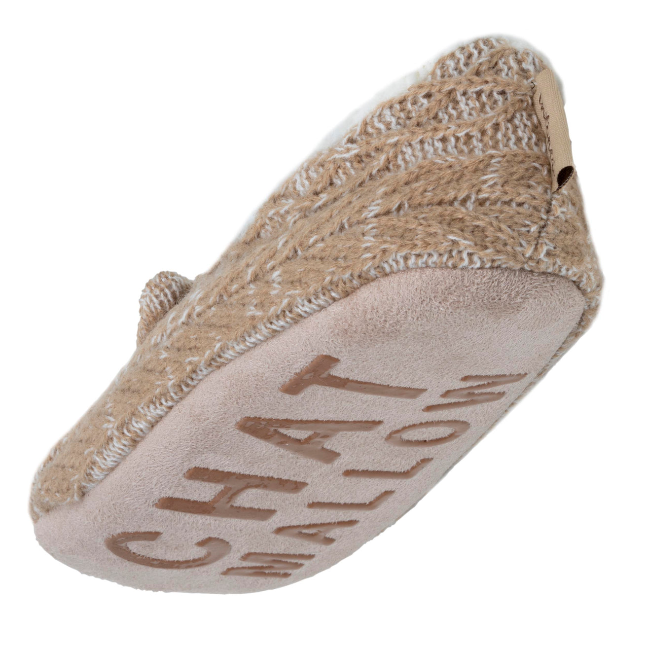 Chaussettes-chaussons Femme maille chat Beige