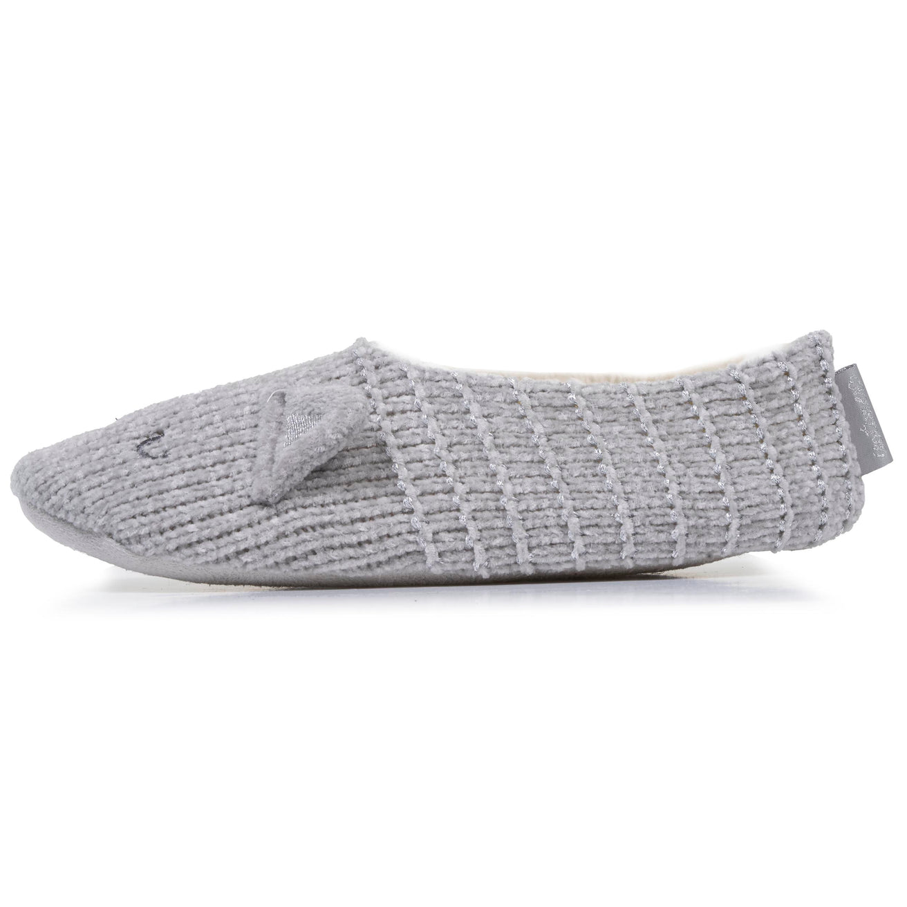Chaussettes-chaussons fourrées Femme Chat Gris