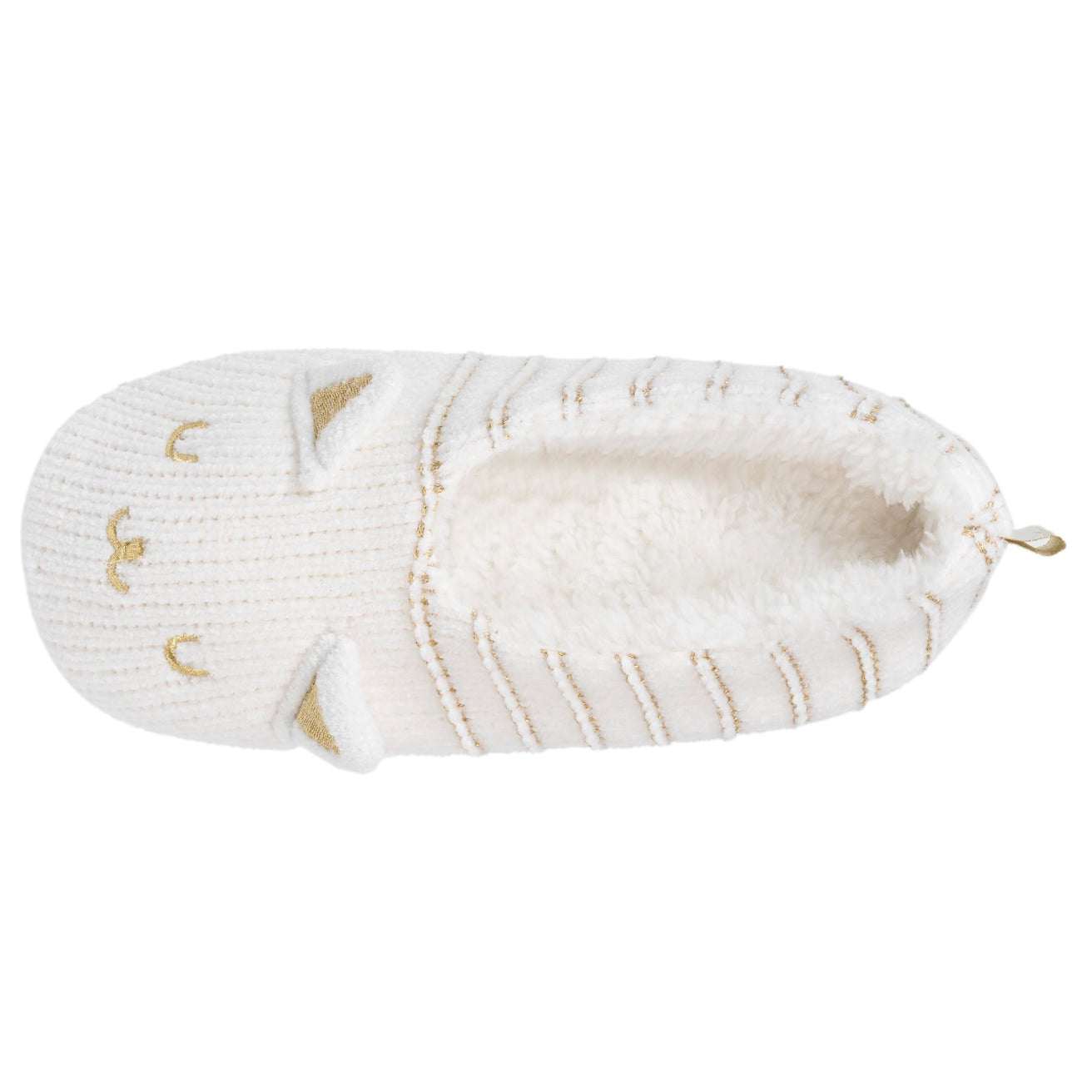 Chaussettes-chaussons fourrées Femme Chat Ivoire