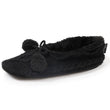 Chaussettes-chaussons fourrées Femme Pompons Noir