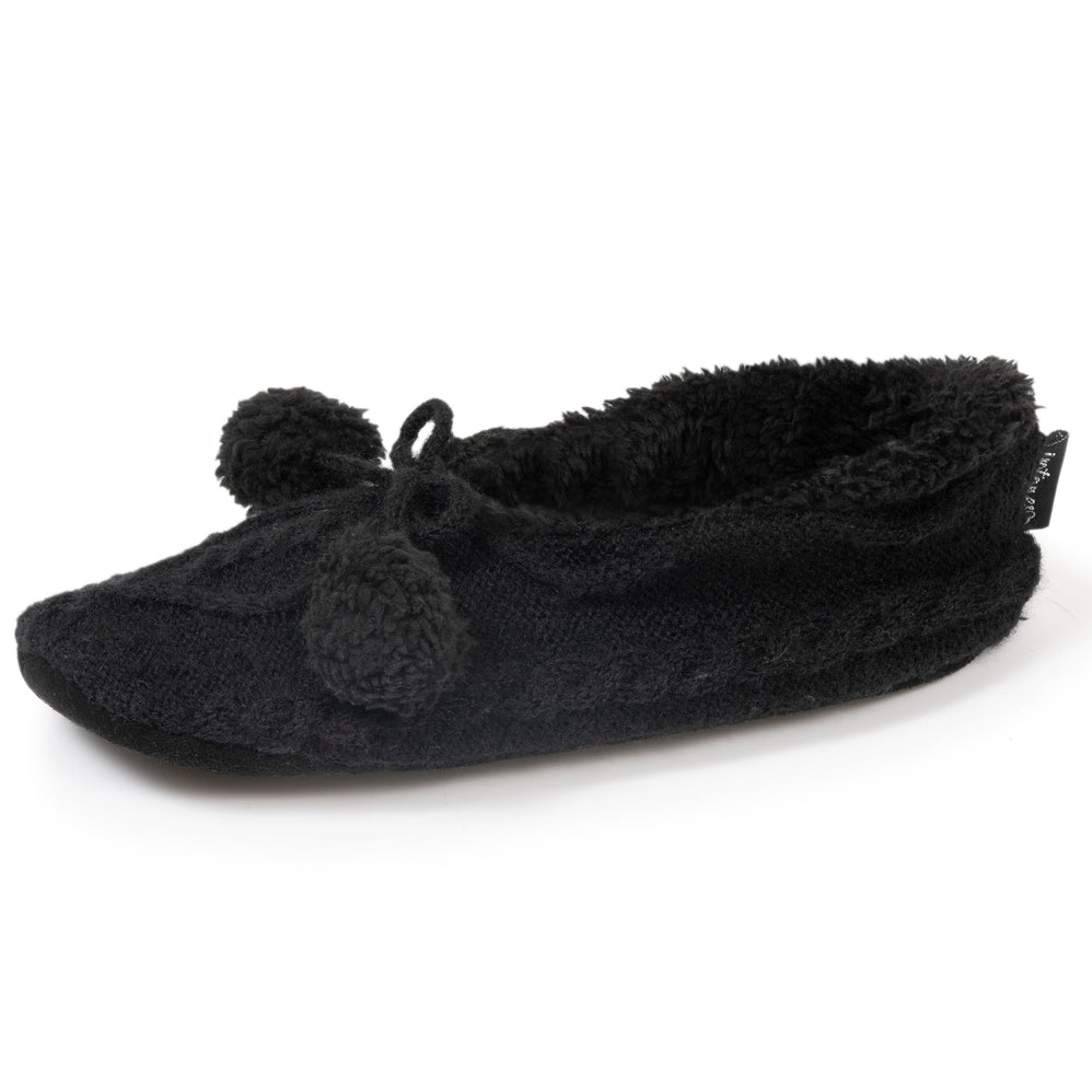 Calcetines-pantuflas forrados Mujer Pompones Negro - Isotoner