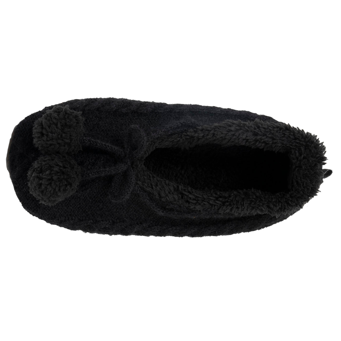 Chaussettes-chaussons fourrées Femme Pompons Noir